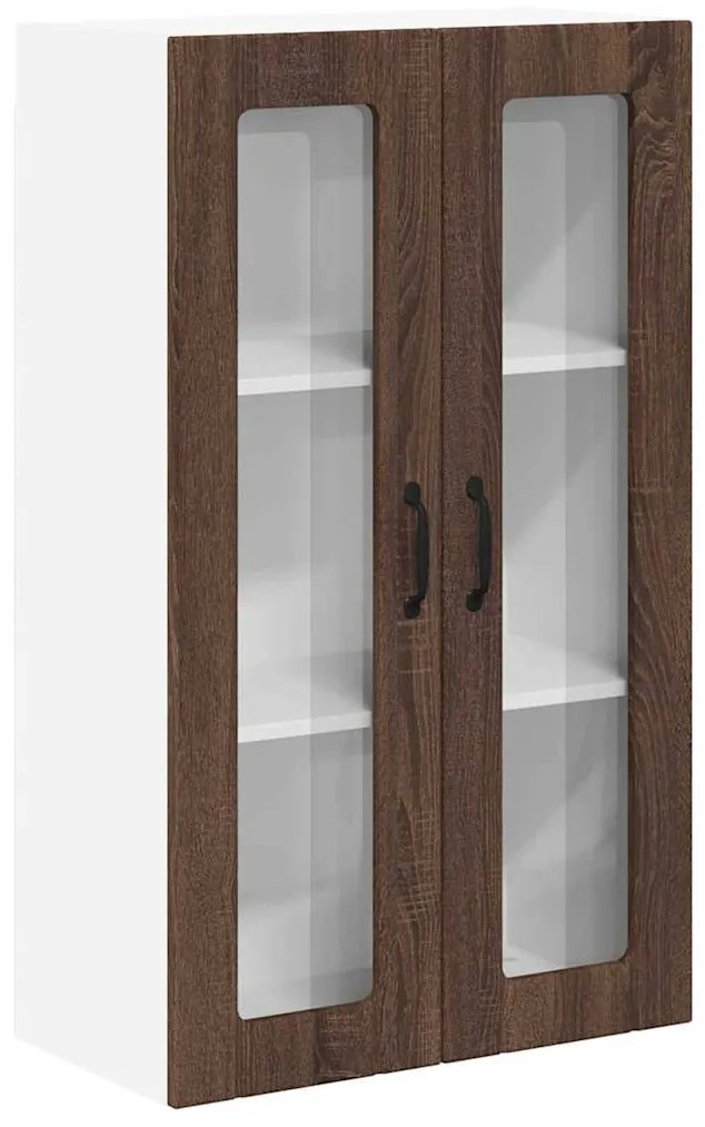 vidaXL Κρεμαστό ντουλάπι κουζίνας με πόρτα Καφέ δρυς 60 x 31 x 100 εκ.