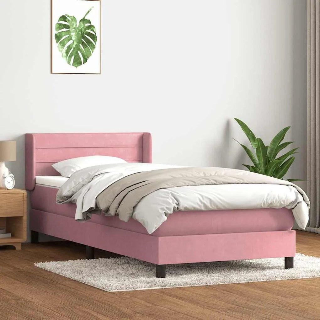 ΚΡΕΒΑΤΙ BOXSPRING ΜΕ ΣΤΡΩΜΑ ΡΟΖ 90X220 ΕΚ. ΒΕΛΟΥΔΙΝΟ 3318230