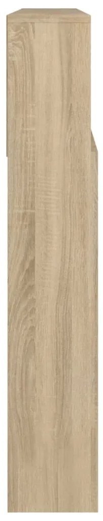 vidaXL Κεφαλάρι Με Αποθηκευτικό Χώρο Sonoma Δρυς 220 x 19 x 103,5 εκ.
