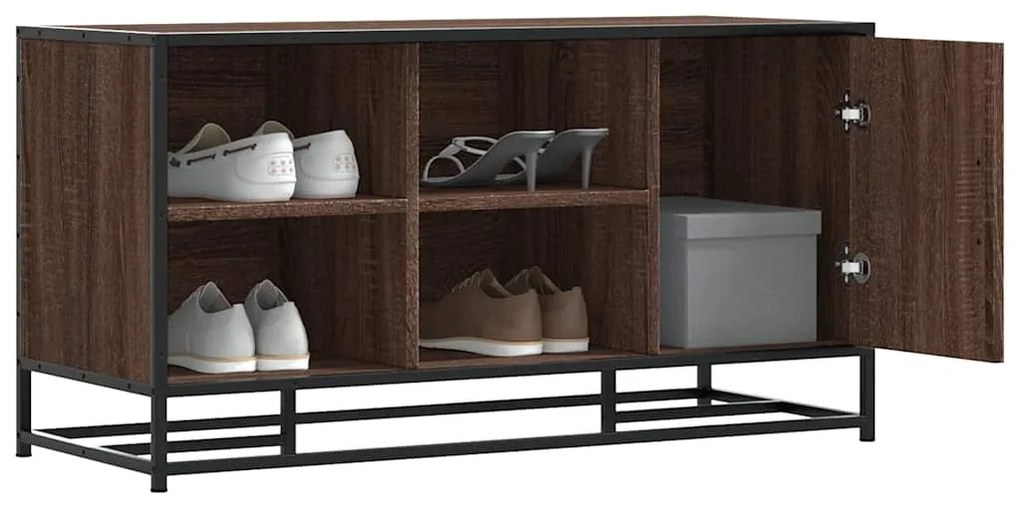 Πάγκος παπουτσιών καφέ δρυς 100x40x53,5 cm