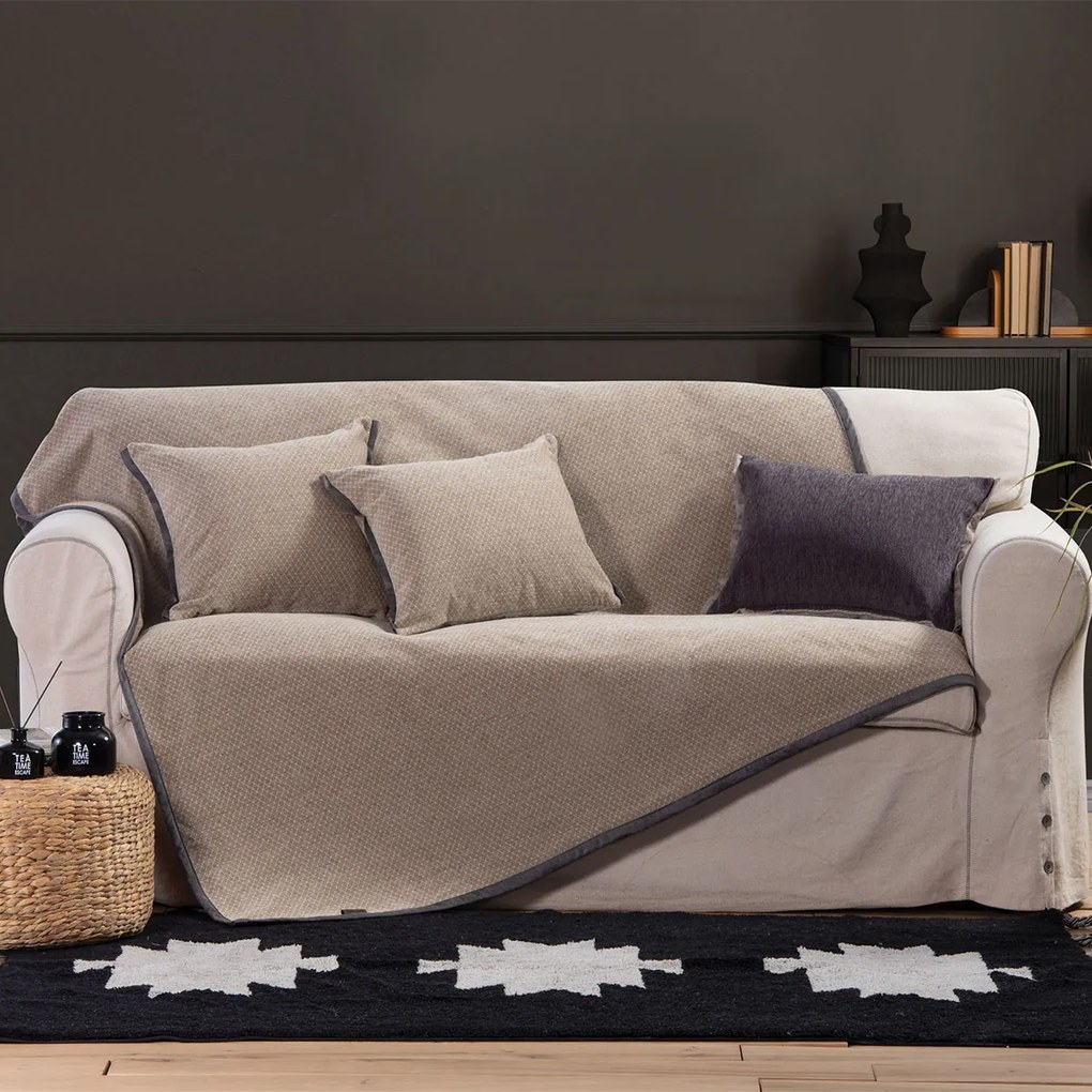 Ριχτάρι Τριθέσιου Καναπέ 2 Όψεων (170x300) Nef-Nef Homeware Brand Beige