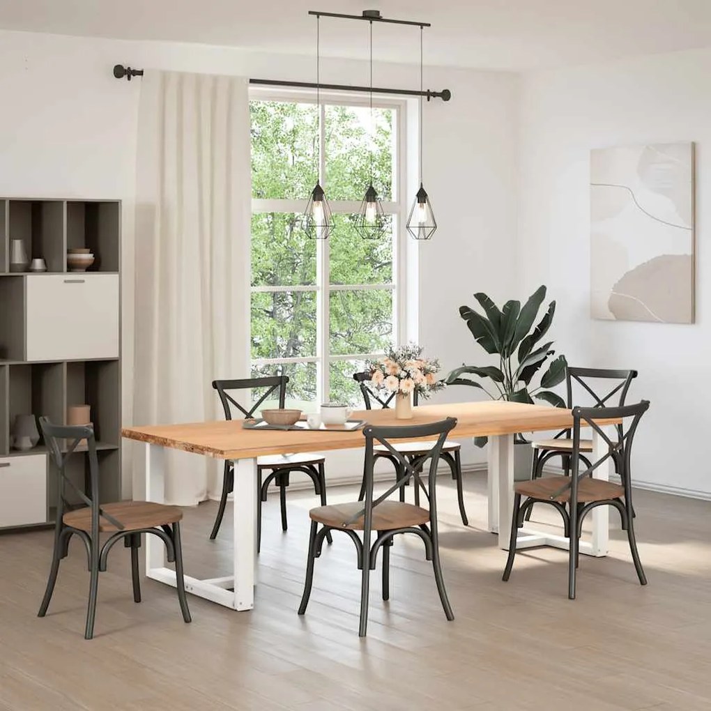 vidaXL Πόδια Τραπεζαρίας σε Σχήμα Τ, 2 τεμ. Λευκά 100x35x(72-73) εκ. Ατσάλι