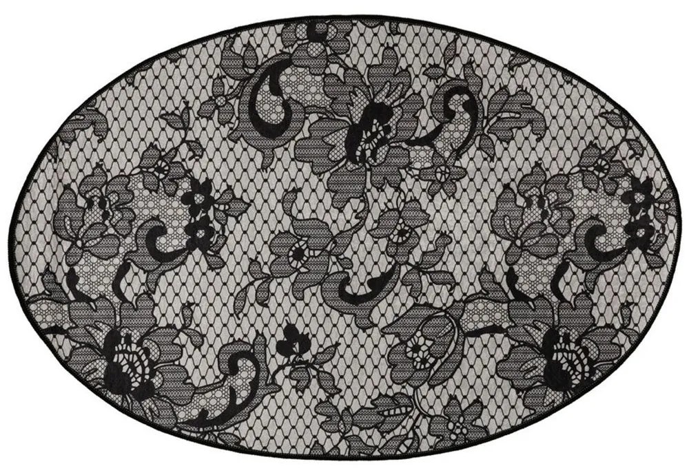 Πατάκι Μπάνιου Lace Djt 359CHL4356 Black-Grey L'essentiel Maison 80X120 Πολυέστερ