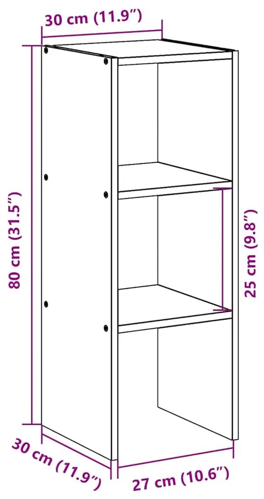 ΒΙΒΛΙΟΘΗΚΗ ΣΤΟΙΒΑΖΟΜΕΝΗ ΜΑΥΡΗ ΔΡΥΣ 30X30X80 CM 858805