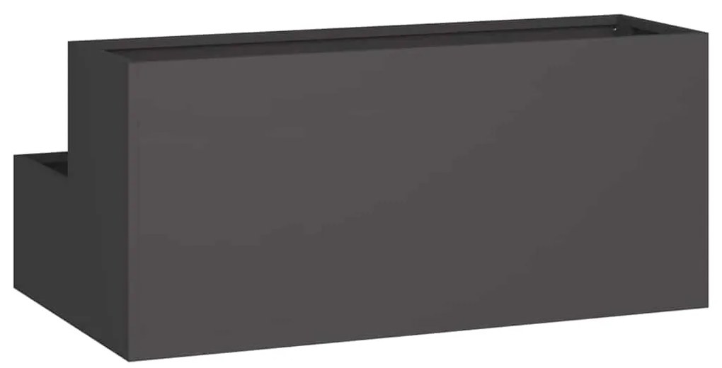 vidaXL Γλάστρα Κήπου Μαύρο 100 x 60 x 45 εκ Ατσάλι