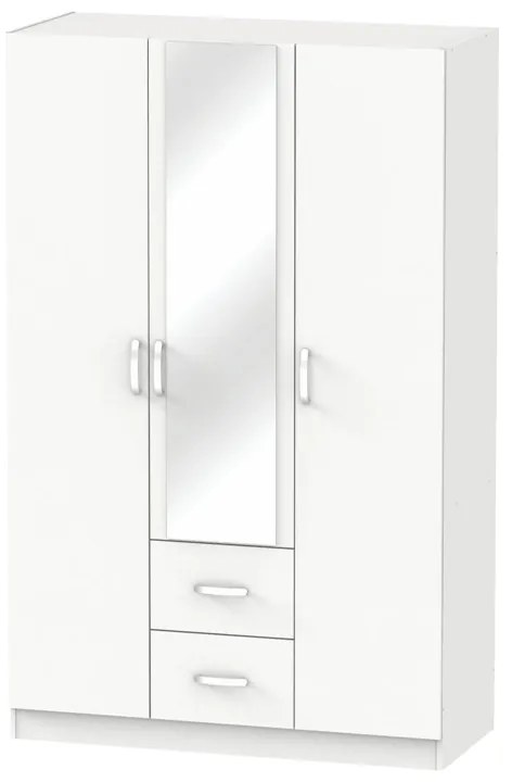 Intrahome Ντουλάπα ρούχων τρίφυλλη Dillion Intrahome λευκό μελαμίνης 120x52x190εκ | SKU: INTRAPA-359111132