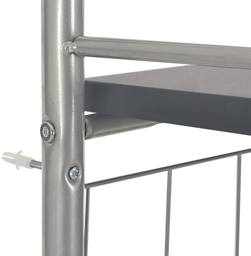 vidaXL Σετ Τραπεζαρίας Πτυσσόμενο με Ραφιέρα 3 τεμ. Μαύρο MDF & Ατσάλι