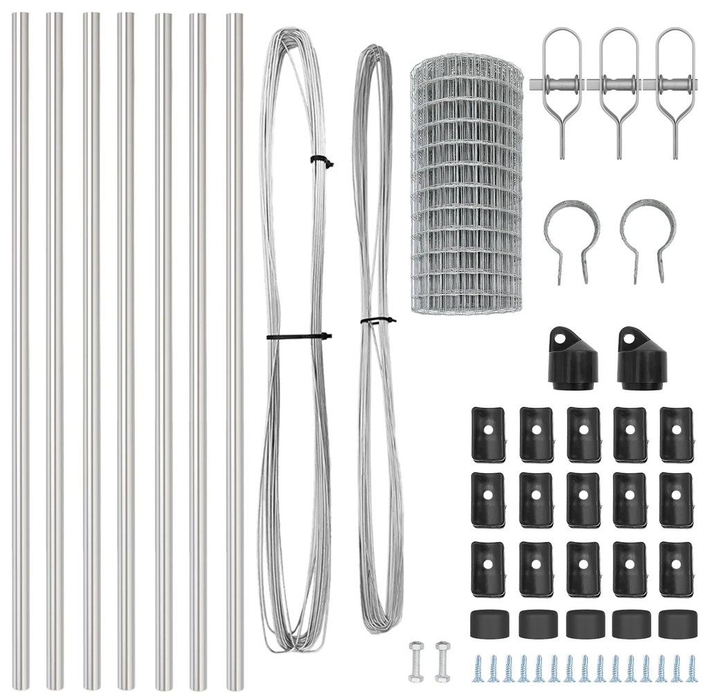 vidaXL Euro Fence με 13 Πόλους 0.8x25 μ Γαλβανισμένος Χάλυβας
