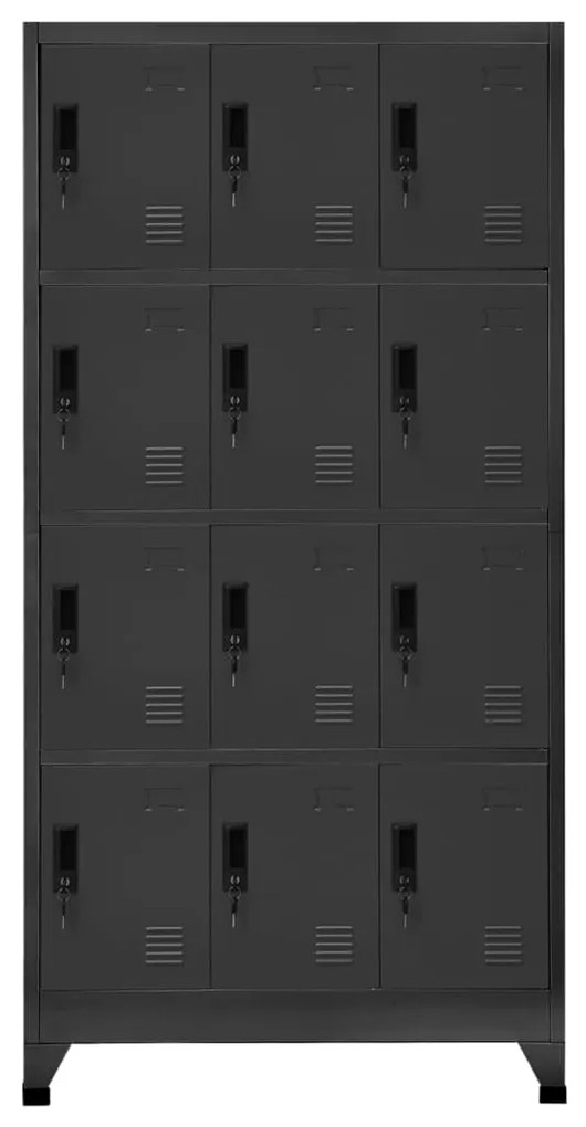 vidaXL Φοριαμός Ανθρακί 90 x 45 x 180 εκ. Ατσάλινος