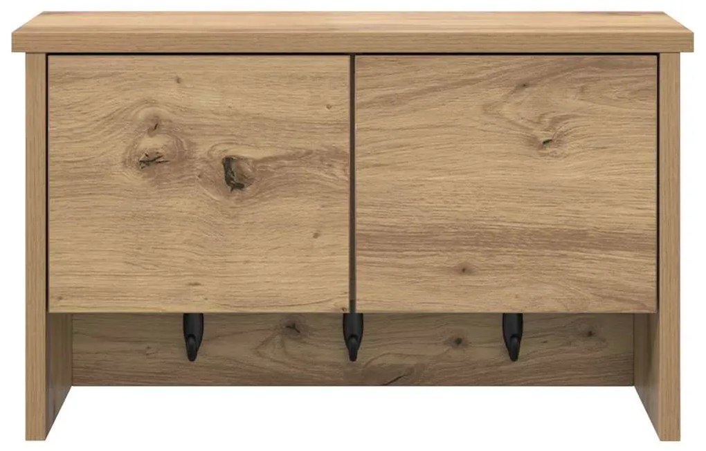vidaXL Τοίχου Κρεμάστρα με ράφι με πόρτα artisan δρυς 50 x 20 x 30 εκ.