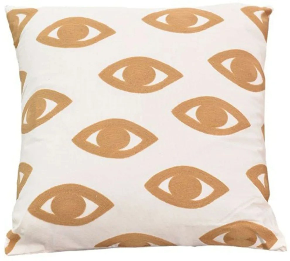 Μαξιλάρι Διακοσμητικό (Με Γέμιση) Eyes 302-000019 Natural-White Inart 45X45 45x45cm Cotton-Polyester