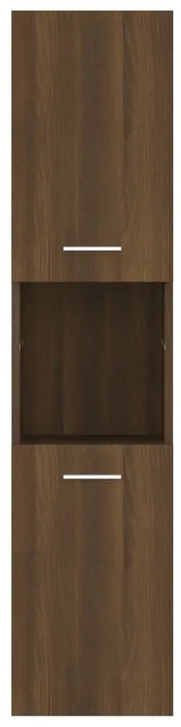vidaXL Ντουλάπι Μπάνιου Καφέ Δρυς 30x30x130 εκ. Επεξεργασμένο Ξύλο