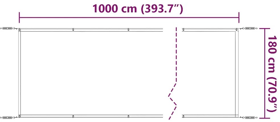 vidaXL Τέντα Κάθετη Μπλε 180 x 1000 εκ. από Ύφασμα Oxford