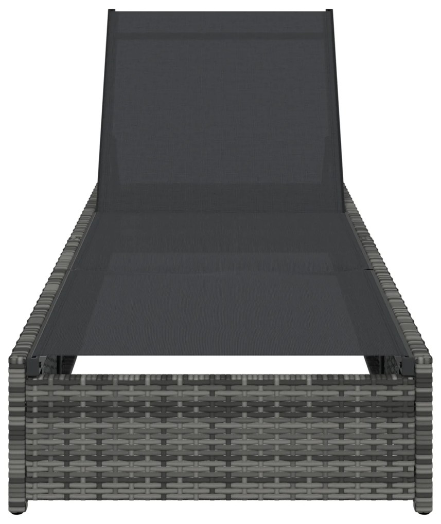 vidaXL Ξαπλώστρα Γκρι 60x200x27 εκ. Συνθετικό ρατάν