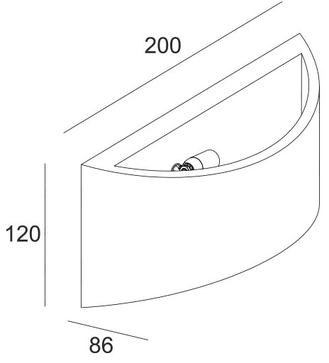 ΓΥΨΙΝΟ ΕΠΙΤΟΙΧΟ ΦΩΤΙΣΤΙΚΟ 1XG9 MEIO 20x8,6x12CM - G85331W