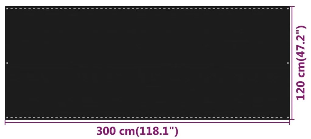 ΔΙΑΧΩΡΙΣΤΙΚΟ ΒΕΡΑΝΤΑΣ ΜΑΥΡΟ 120 X 300 ΕΚ. ΑΠΟ HDPE 311036