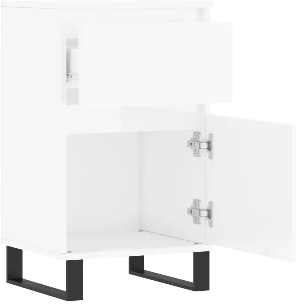 vidaXL Ντουλάπια 2 τεμ. Γυαλιστ. Λευκό 40x35x70 εκ. από Επεξεργ. Ξύλο