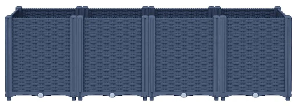 vidaXL Ζαρντινιέρα Κήπου Μπλε Γκρι 160x40x53 εκ. Πολυπροπυλένιο