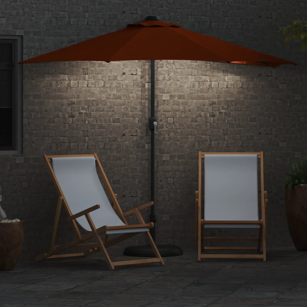 vidaXL Ομπρέλα Κήπου Τερακότα 294 x 150 x 224 εκ. ύφασμα