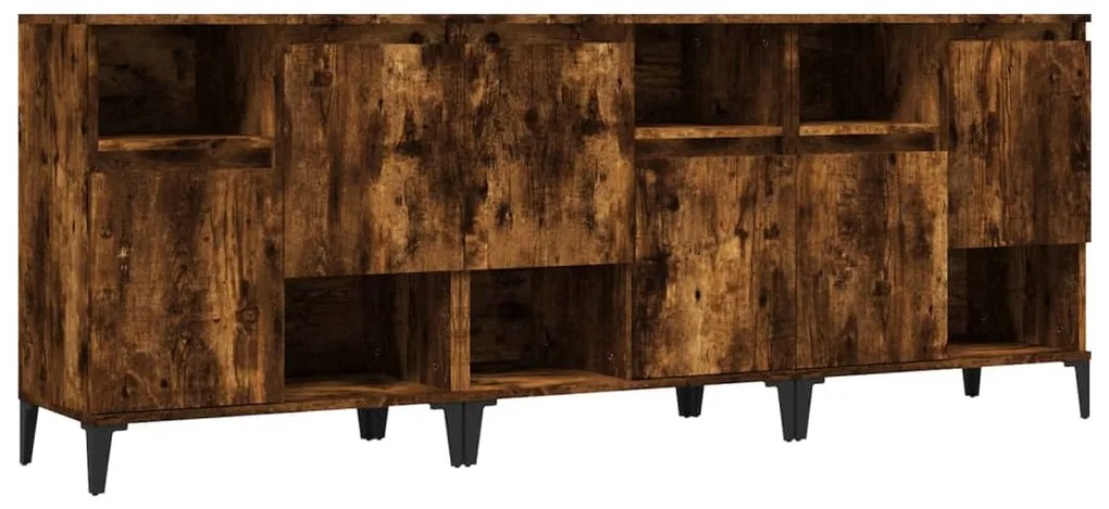 vidaXL Ντουλάπια 3 τεμ. Καπνιστή Δρυς 60x35x70 εκ. Επεξεργασμένο Ξύλο