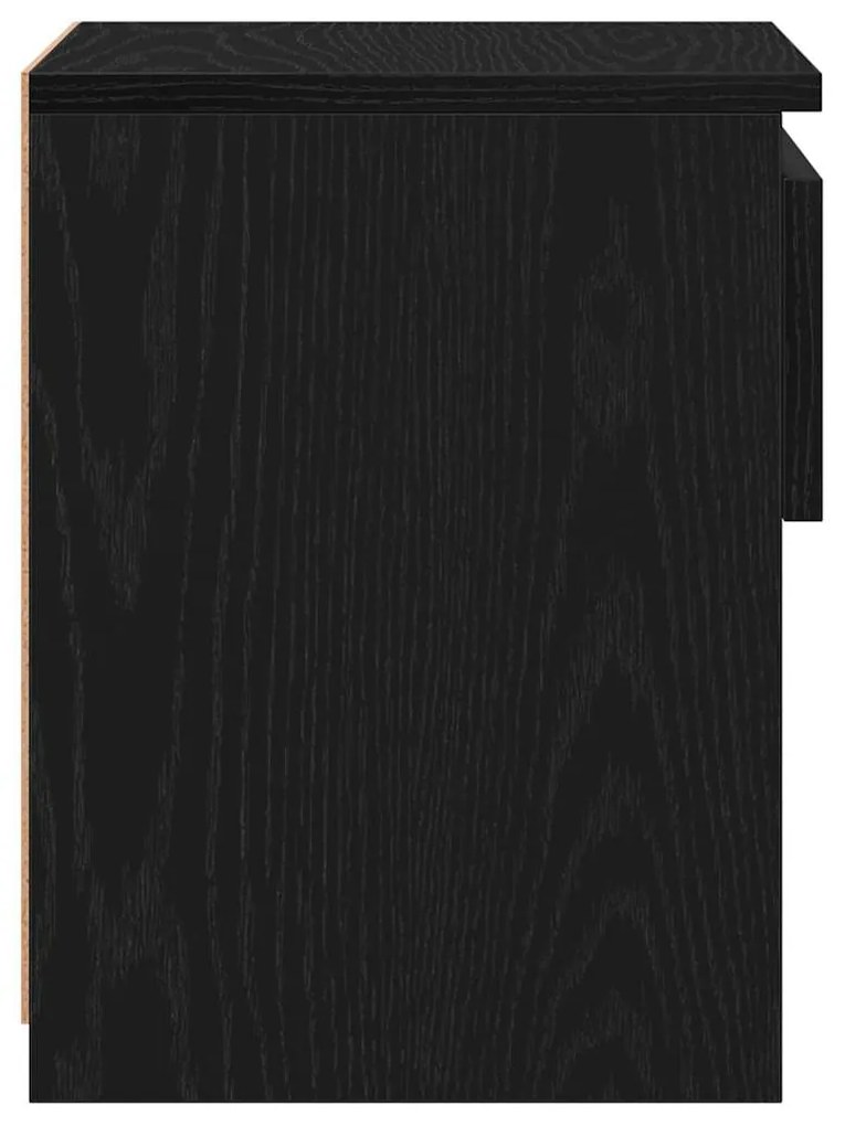 vidaXL Κομοδίνο 2 pcs Μαύρη Οξυά 40 x 30 x 39 εκ Επεξεργασμένο ξύλο