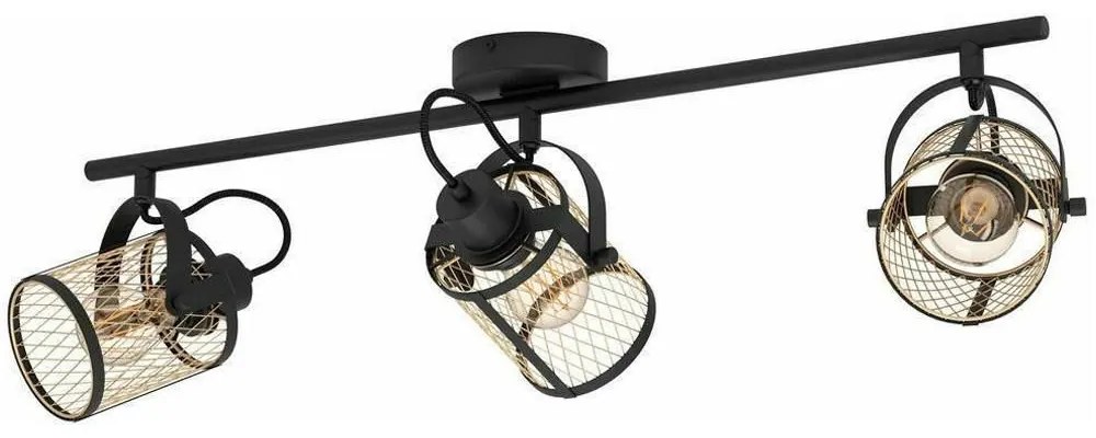 Φωτιστικό Οροφής - Σποτ 43533 Dellow 3/E27 Black-Brass Eglo Metal