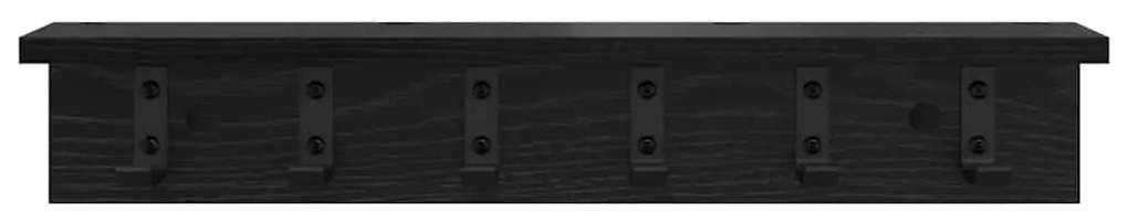 vidaXL Τοίχου Κρεμάστρα με ράφι Μαύρη δρυς 60 x 10.5 x 10.5 εκ