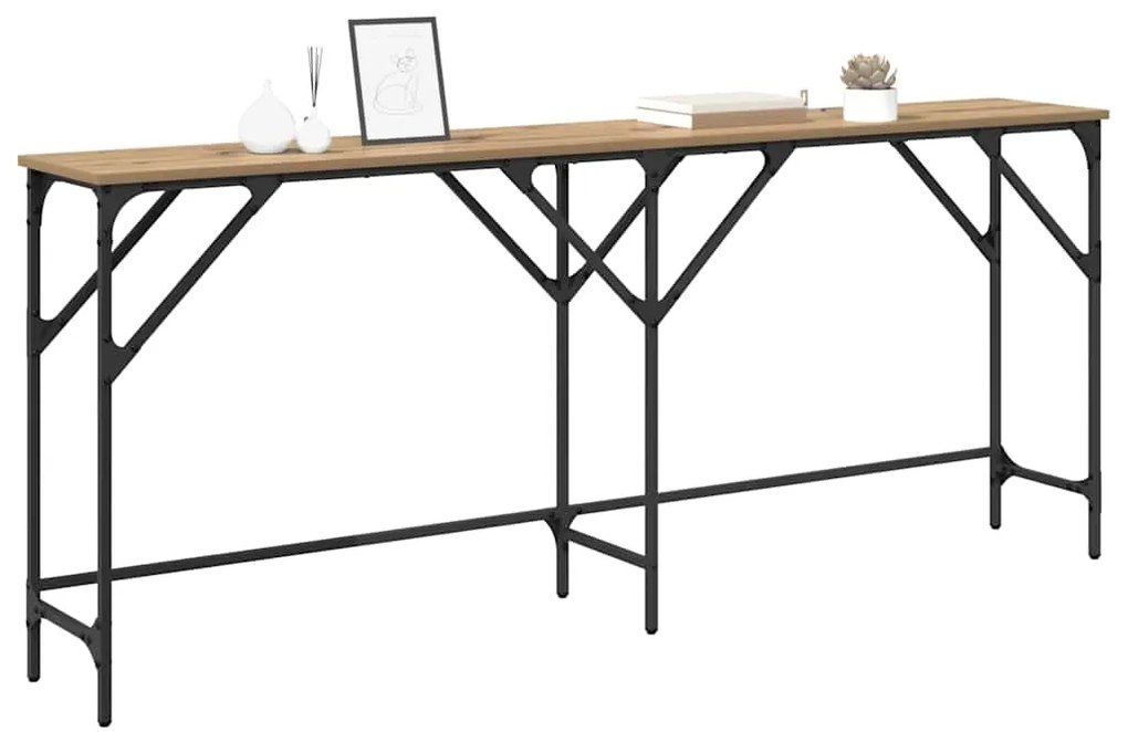 vidaXL Τραπέζι κονσόλας artisan δρυς 180 x 29 x 75 εκ