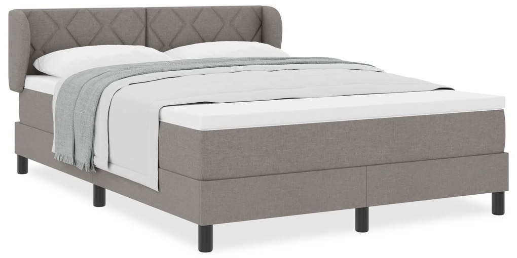 vidaXL Κρεβάτι με Στρώμα Ταπέ Μπεζ 160x200 εκ Υφάσματος