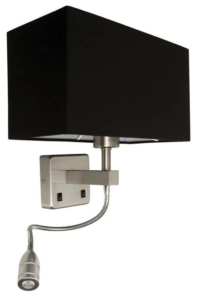 Φωτιστικό Τοίχου-Απλίκα Black 30x15x17cm VK/04034/MC/B VKLed Aluminium, Cotton