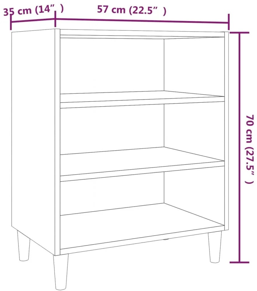 vidaXL Ραφιέρα Καφέ Δρυς 57 x 35 x 70 εκ. από Επεξεργασμένο Ξύλο