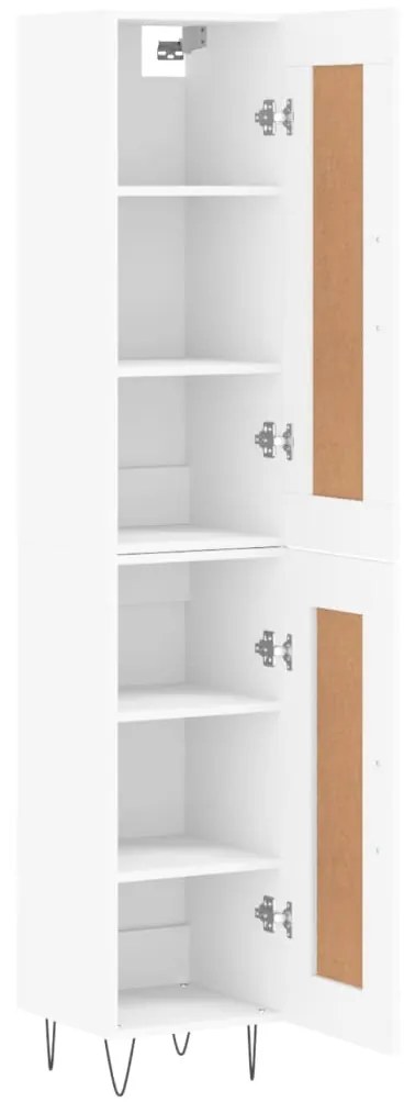vidaXL Ντουλάπι Λευκό 34,5 x 34 x 180 εκ. από Επεξεργασμένο Ξύλο