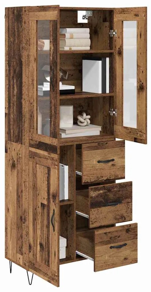 vidaXL Highboard Παλιό Ξύλο 69,5 x 34 x 90 εκ. Επεξεργασμένο ξύλο