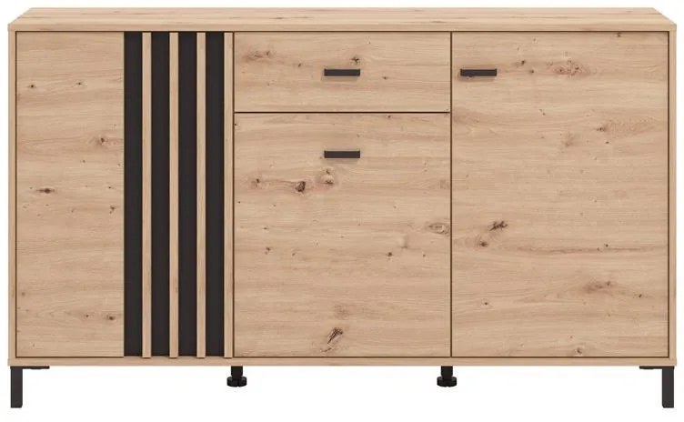 Κομότα - Μπουφές Laval 157 3K1F3V Artisan Oak - Μαύρο 157x40x90 εκ. 157x40x90 εκ.