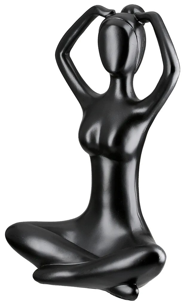 Φιγούρα Γυναίκα &#039;Meditation&#039; Πολυ Μαύρο 2Τμχ 12x16x29cm