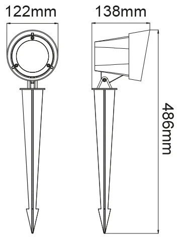 LED COB SPOT LUMINAIRE &amp; SPIKE 19W 1400LM 40° 230V AC 3.000K DARK GREY CRI80 IP65 30.000HRS - LG9202G