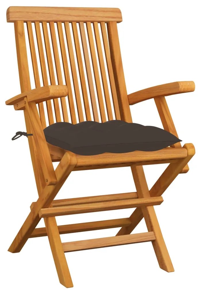 vidaXL Καρέκλες Κήπου 6 τεμ. από Μασίφ Ξύλο Teak με Taupe Μαξιλάρια