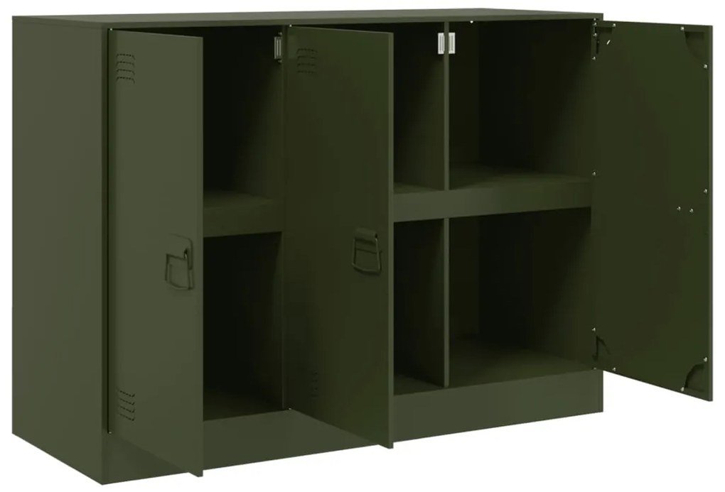 vidaXL Ντουλάπι Πράσινο Λαδί 99x39x73 εκ. από Ατσάλι