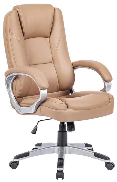 WOODWELL BF6950 Πολυθρόνα Γραφείου Διευθυντή, Pu Μπεζ 64x71x112/122cm ΕΟ278,5