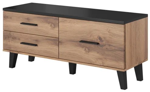 TV stand LOTTA 120 1D2S wotan oak/ black DIOMMI CAMA-LOTTA-RTV-120-1D2S-DWO/CZ