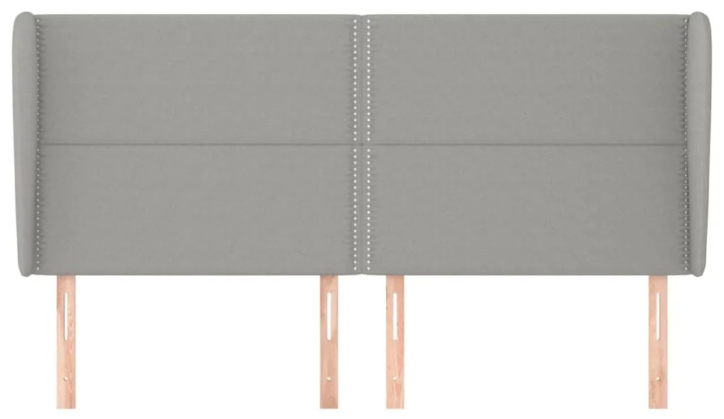Κεφαλάρι με Πτερύγια Ανοιχτό Γκρι 163x23x118/128 εκ. Υφασμάτινο 3117822