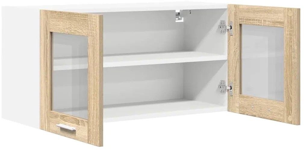 vidaXL Κρεμαστό ντουλάπι Riga Σομόνα Δρυς και Λευκό 80 x 31 x 40 εκ