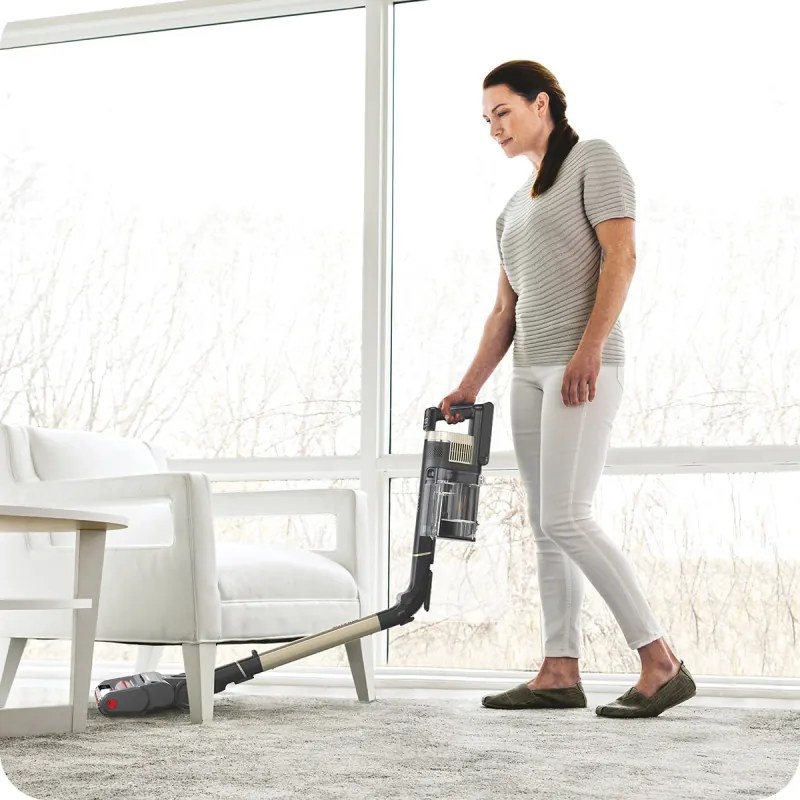 Σκούπα όρθια Shark Stratos True Pet Flexology IZ400EUT, 309W, 0.7L, 60 λεπτά αυτονομία, Clean Sense IQ, Pet Pro, LED, Powerfins, Dark Grey/Champagne