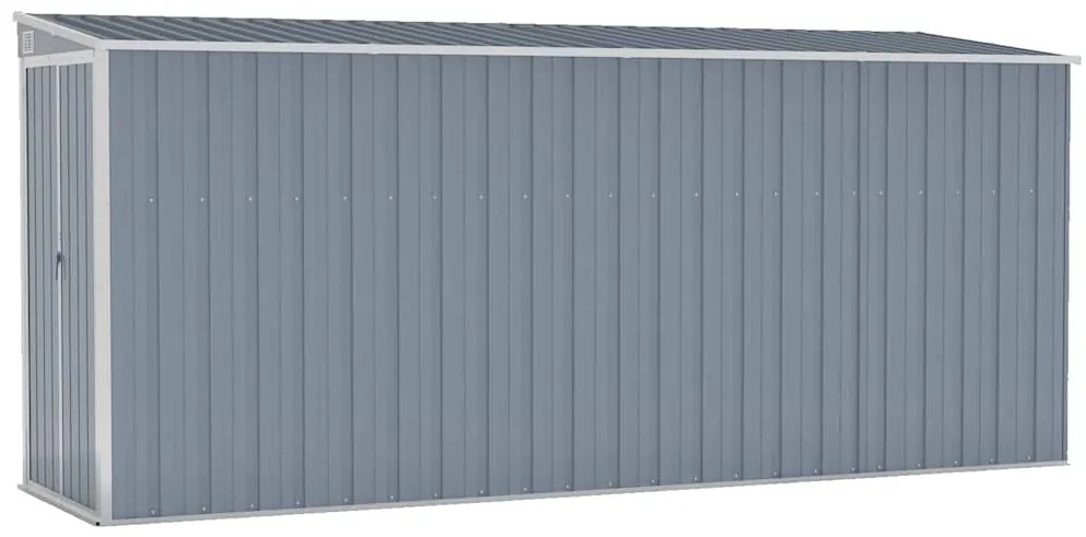 vidaXL Αποθήκη Κήπου Επιτοίχια Γκρι 118x382x178 εκ από Γαλβ. Ατσάλι