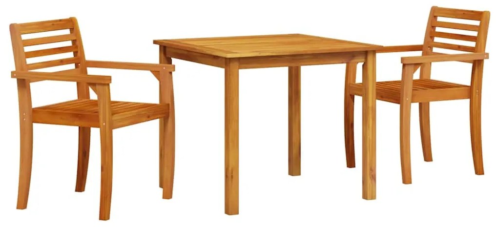 vidaXL Σέτ φαγητού για κήπο 3 pcs Καφέ Στερεό Ξύλο Ακακίας