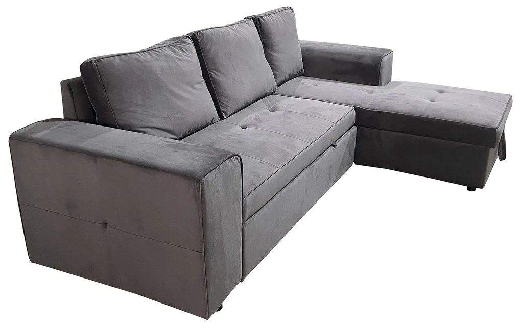 Καναπές Κρεβάτι Γωνιακός ArteLibre PREMIERE Δεξιά Γωνία Γκρι Ύφασμα 271x163x80cm