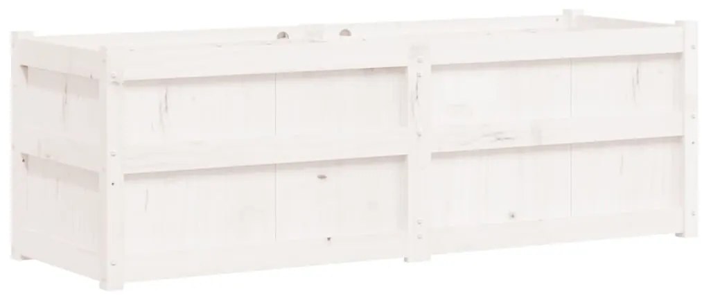 vidaXL Ζαρντινιέρα Λευκή 150 x 50 x 50 εκ. από Μασίφ Ξύλο Πεύκου