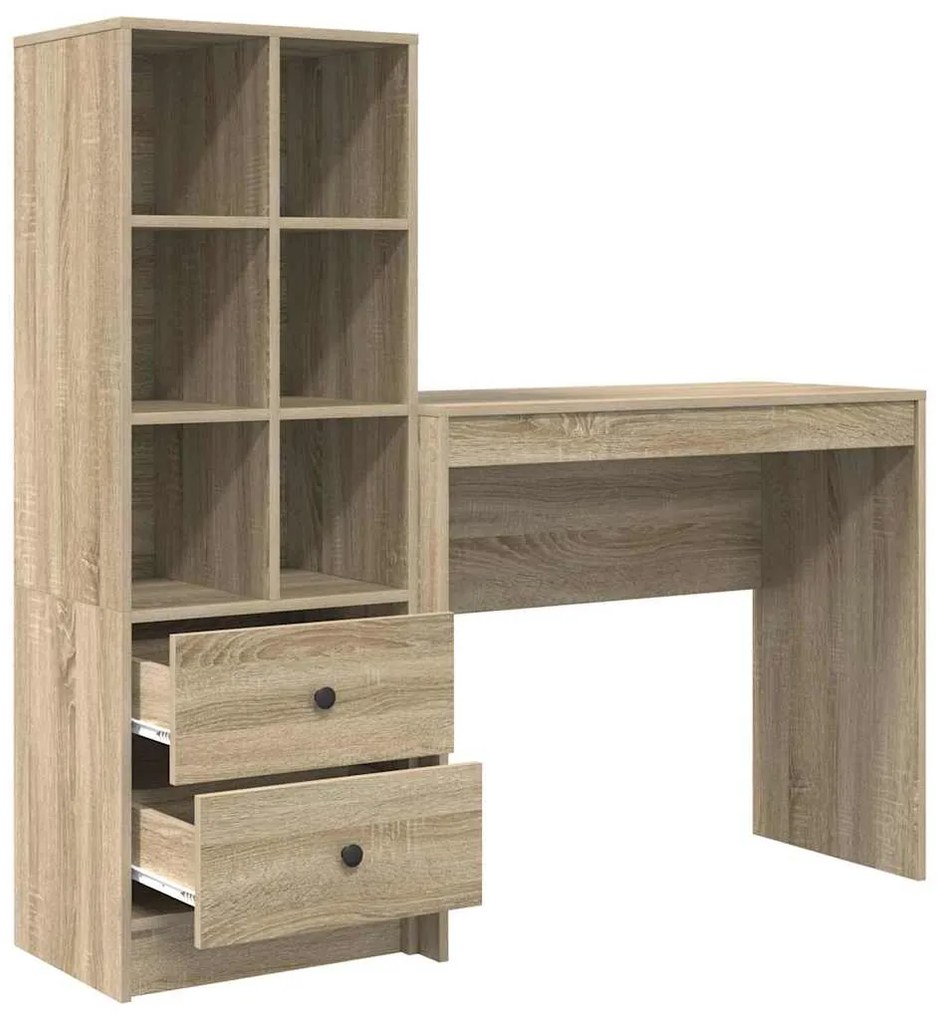 vidaXL Γραφείο με αποθηκευτικό χώρο 2 pcs Δρύς Sonoma 90 x 40 x 76 εκ.
