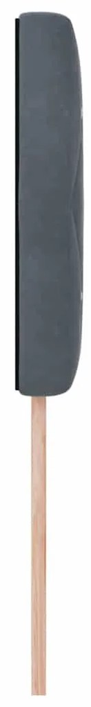 vidaXL Κεφαλάρι LED με φώτα λωρίδας LED Σκούρο γκρι 90 cm Βελούδο