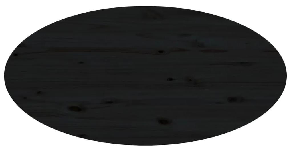 vidaXL Τραπεζάκι Σαλονιού Μαύρο 80x40x35 εκ. από Μασίφ Ξύλο Πεύκου